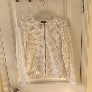 Gap white eyelet bomber jacket